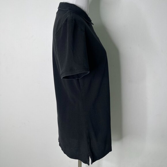 Burberry Women's Blue Black Uniform Button Down Short Sleeve Shirt Size Large - Picture 3 of 9